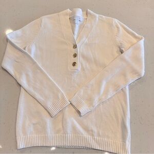 Charter Club V-Neck Ivory Sweater Petite Medium Like new!